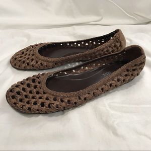 Barratt’s Woven Brown Leather Boho Flats 37 7